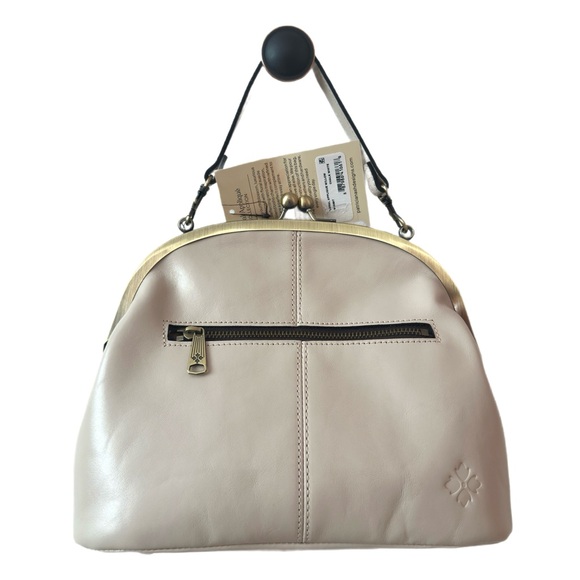 PATRICIA NASH ~ 3-D Leather Floral Appliqué Greige Crossbody w/Signature Lining - Picture 4 of 9